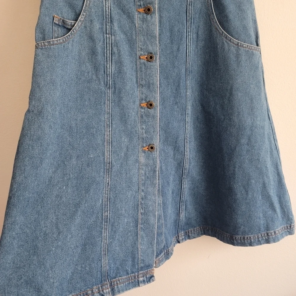 VTG Rough Diamond Girls 14 Denim‎ Fit & Flare Dress Pockets Y2K